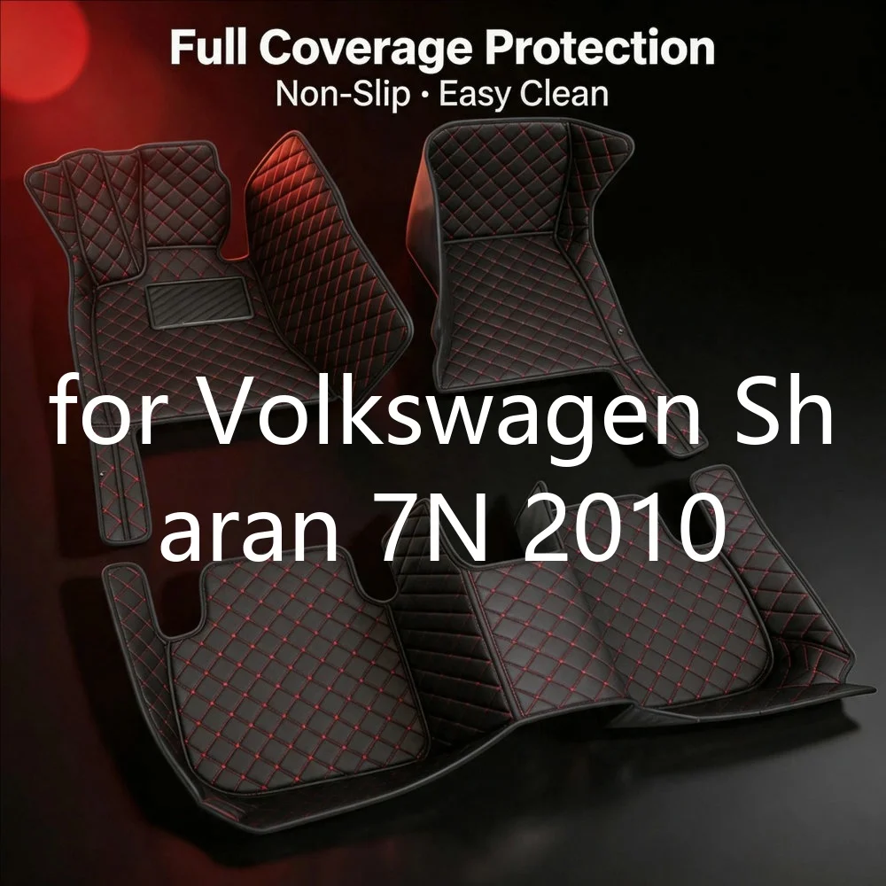 Maßgeschneiderte Auto-Fußmatten aus Leder für Volkswagen Sharan 7N 2010–2022, 5-Sitzer, wasserdicht, rutschfest, verschleißfest, leicht zu reinigen, Auto-Fußmatten,