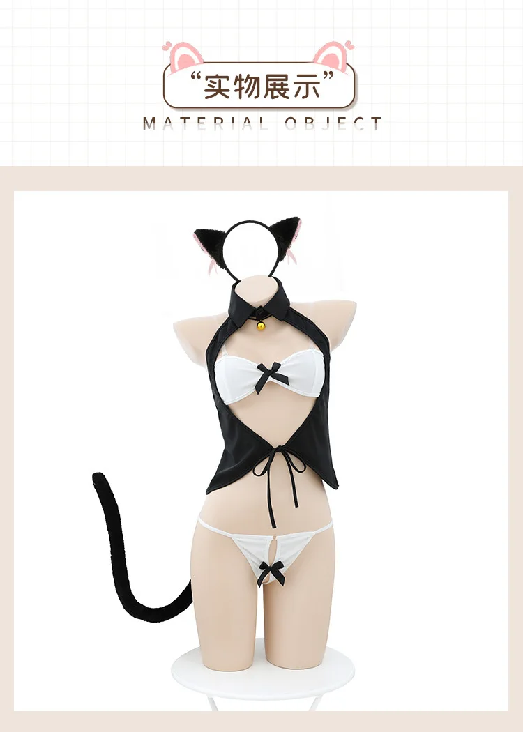 Sexy Dessous Kitty Cosplay Kostüme Katze Mädchen Sexy Rock für Sex Lolita  Katze Fantasie Split Unterwäsche Bh Set Kawaii Wildcat mädchen