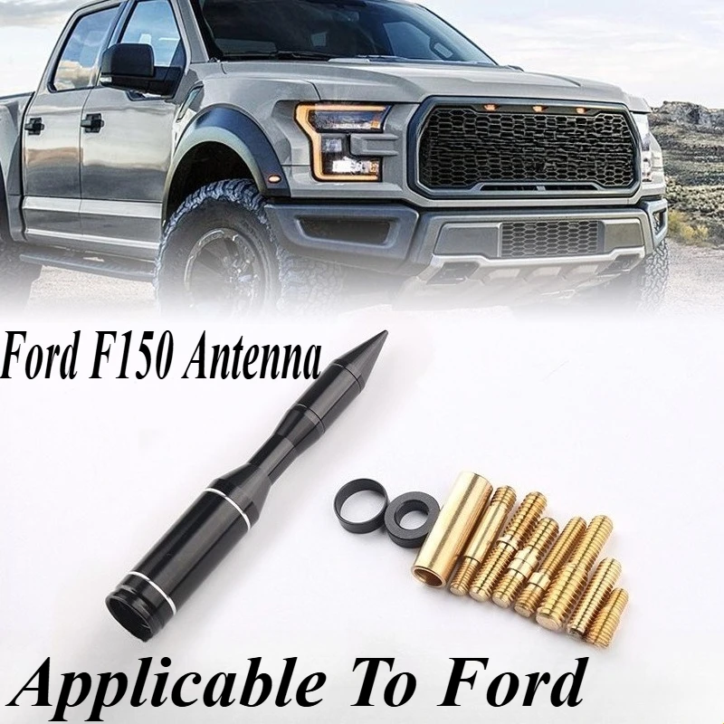 

For Ford F150 Raptor Jeep Dodge Chevy GMC Trucks Short Solid Stainless Steel Bullet Antenna Custom Fit Off-Road Signal Booster