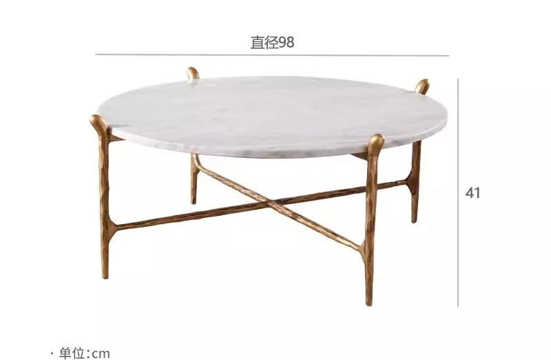 

Retro wrought iron natural marble Kara white round table
