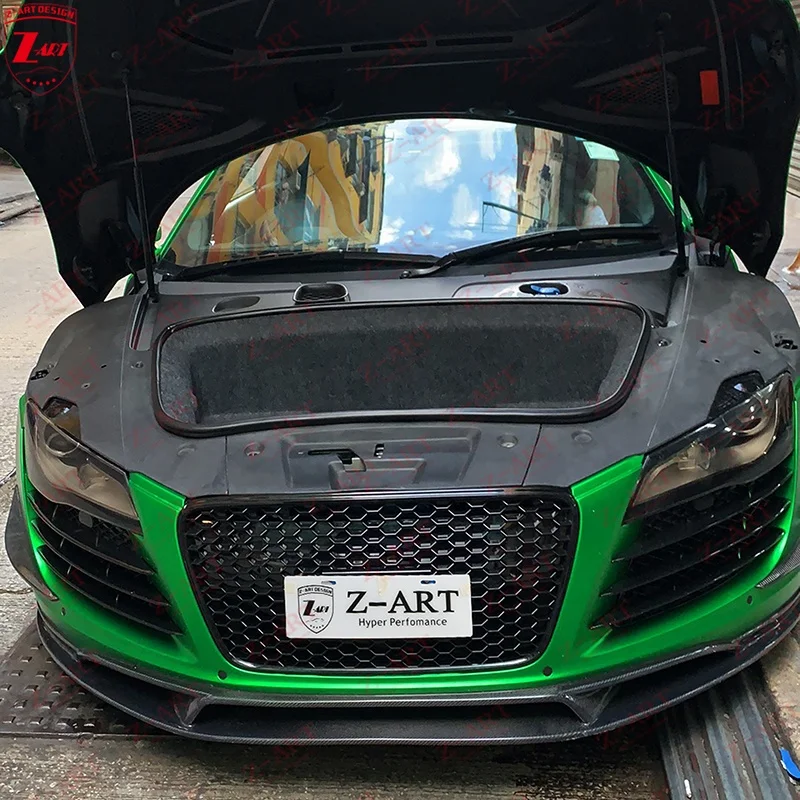 Z-ART 2007-2015 R8 Carbon Fiber Front Lip For Audi R8 Carbon Fiber Front Chin For Audi R8 V8 V10 Lip Spoiler Body Kit