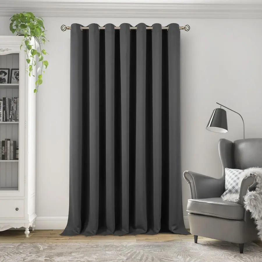 

Длинная штора 305 см для раздвижных стеклянных дверей патио, затемняющая занавеска-перегородка для зонирования комнаты, снижающая шум и обеспечивающая приватность