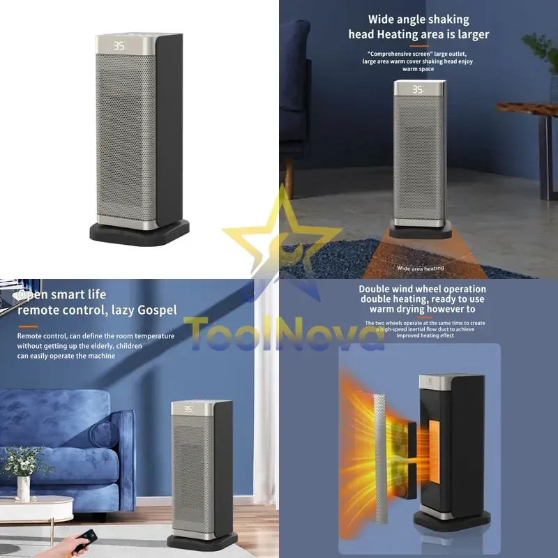 2026*Hotsale* Heater Smart PTC Heater Household Energy-saving Remote Control Heater Desktop Quick Heating Vertical Electric