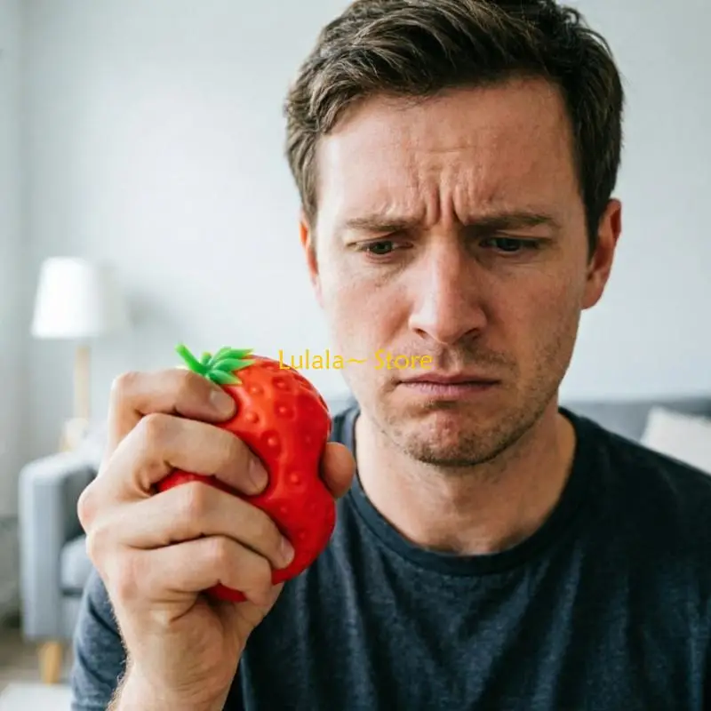 Y4QA Oversized Realistic Strawberry Squeeze Toy Great For Relaxation And Gifts