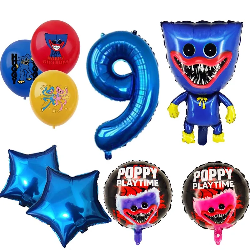 Monster Pooppyed Foil Balloon Birthday Party Supplies Boy Gift Play Time Game Decor 32inch Number Toy Baby Shower Home Garden