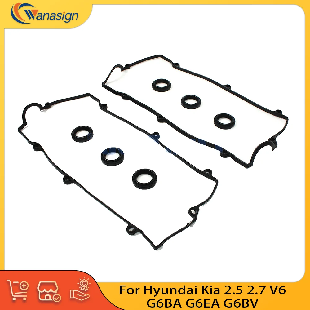 Engine Valve Cover Gasket Set For Hyundai Kia COUPE SANTA FÉ SONATA TUCSON XG MAGENTIS SPORTAGE 2.5L 2.7L V6 24V 2.5 2.7 L 98-12