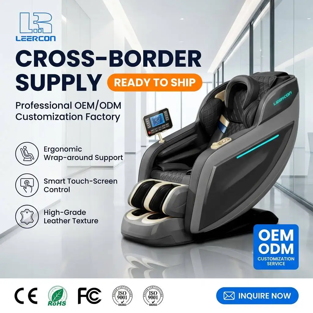 LEERCON DDP 2026 Luxury AI Voice Sl Track Robot Full Body Electric Heat Message 4D Zero Gravity Massage Chair Free Spare Parts