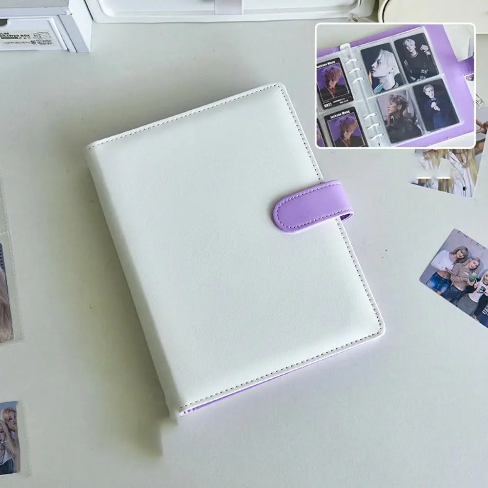 ขนาดใหญ่ความจุ A5 PU อัลบั้มภาพหลวมวรรณกรรม 3 นิ้ว Photo Card Binder Book Anti-Scratch INS Idol ภาพเก็บกรณี