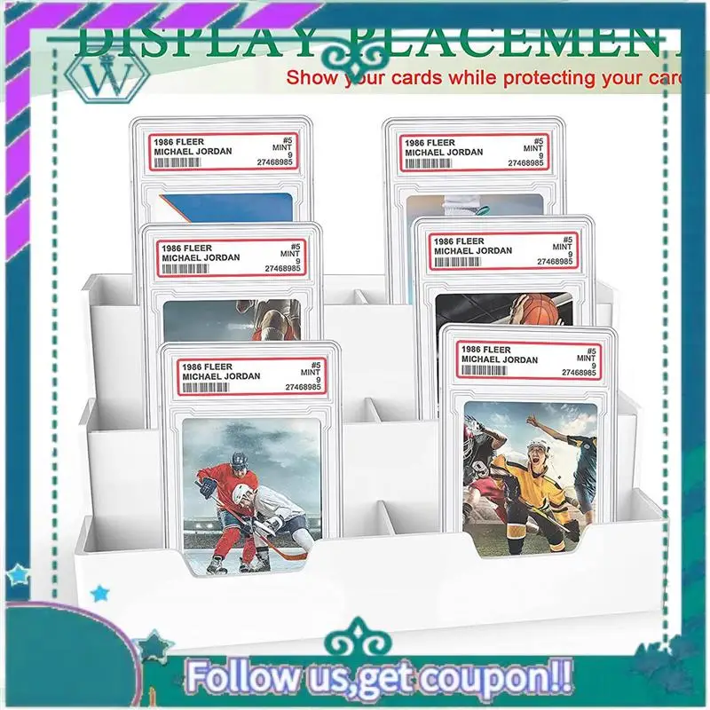 

Upgraded 20 Pcs Trading Cards Protector Case Acrylic Clear Graded Card Holders With Label Position Hard Card Sleeves