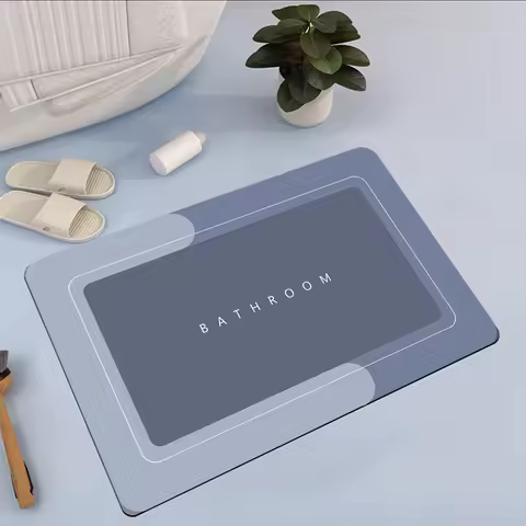 Solid Color Bathroom Mat Absorbent Rug Bath Quick Dry Floor Mats Easy To Clean Alfombras Para Ba&ntilde;o Doormat Kitchen Room Carpet