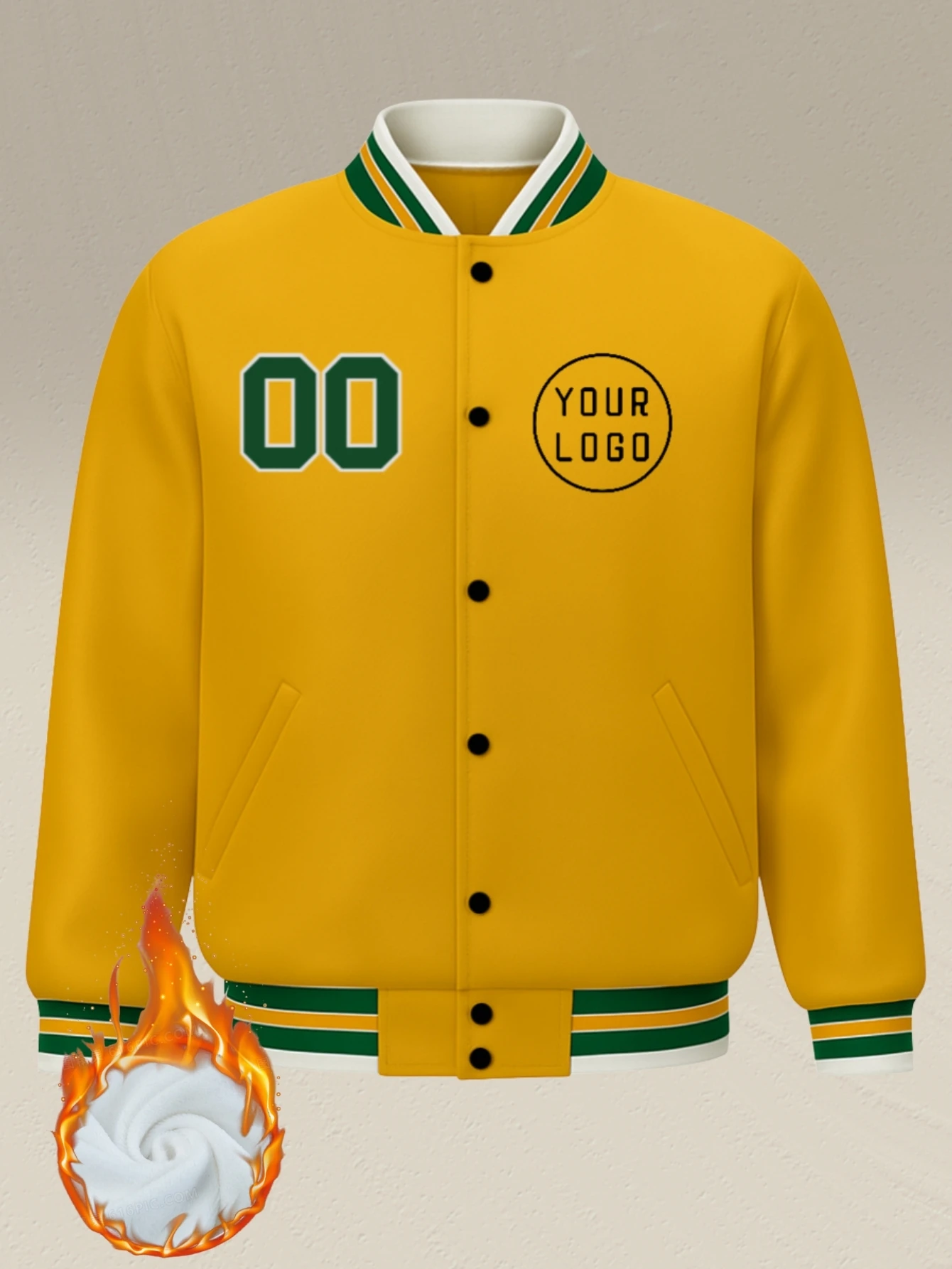 Op maat gemaakte honkbaljassen met fleecevoering Thanksgiving- en kerstcadeaus voor familie