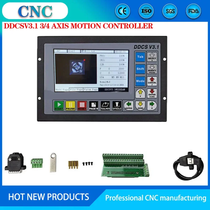 Newly upgraded ddcsv3.1/4.1 CNC motion control system suite engraving machine 3-4-axis offline controller electronic handwheel