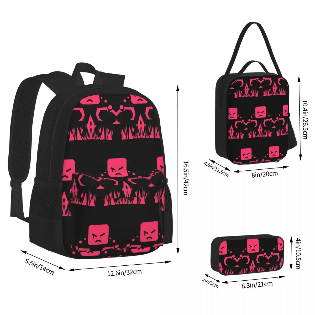 Just Shapes And Beats Blixer Backpacks Boys Girls Bookbag Children School Bags Kids Rucksack Lunch Bag Pen Bag Three-Piece Set