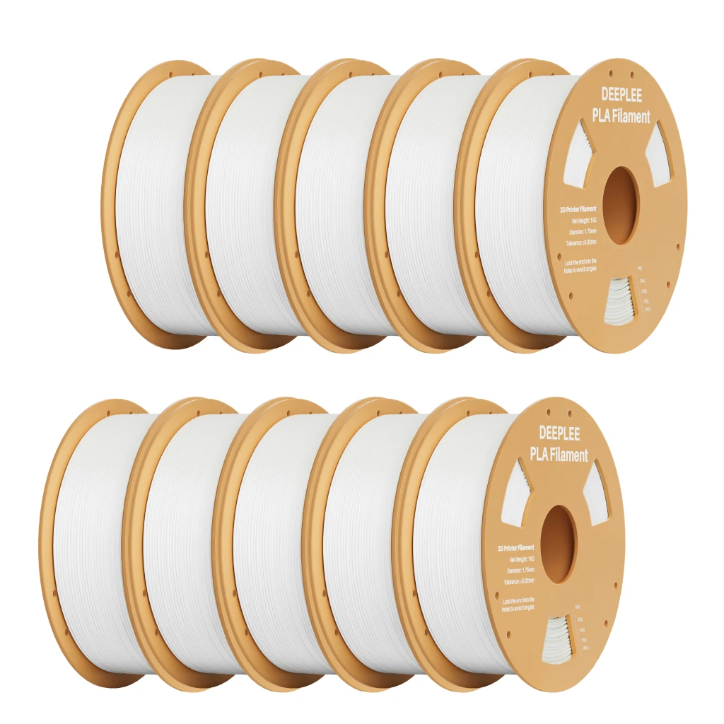 DEEPLEE PLA 3D-Drucker Filament PLA Filament 1,75mm 10KG, Sorgfältig Gewickeltes 3D-Druck Filament 1,75mm, Passend für die Meisten FDM 3D-Drucker