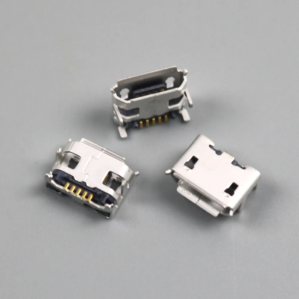 10PCS Micro usb Jack connector charging port DIP four feet big OX horn feet DIP 5P SMD V8 for BlackBerry 9350 9360 9370