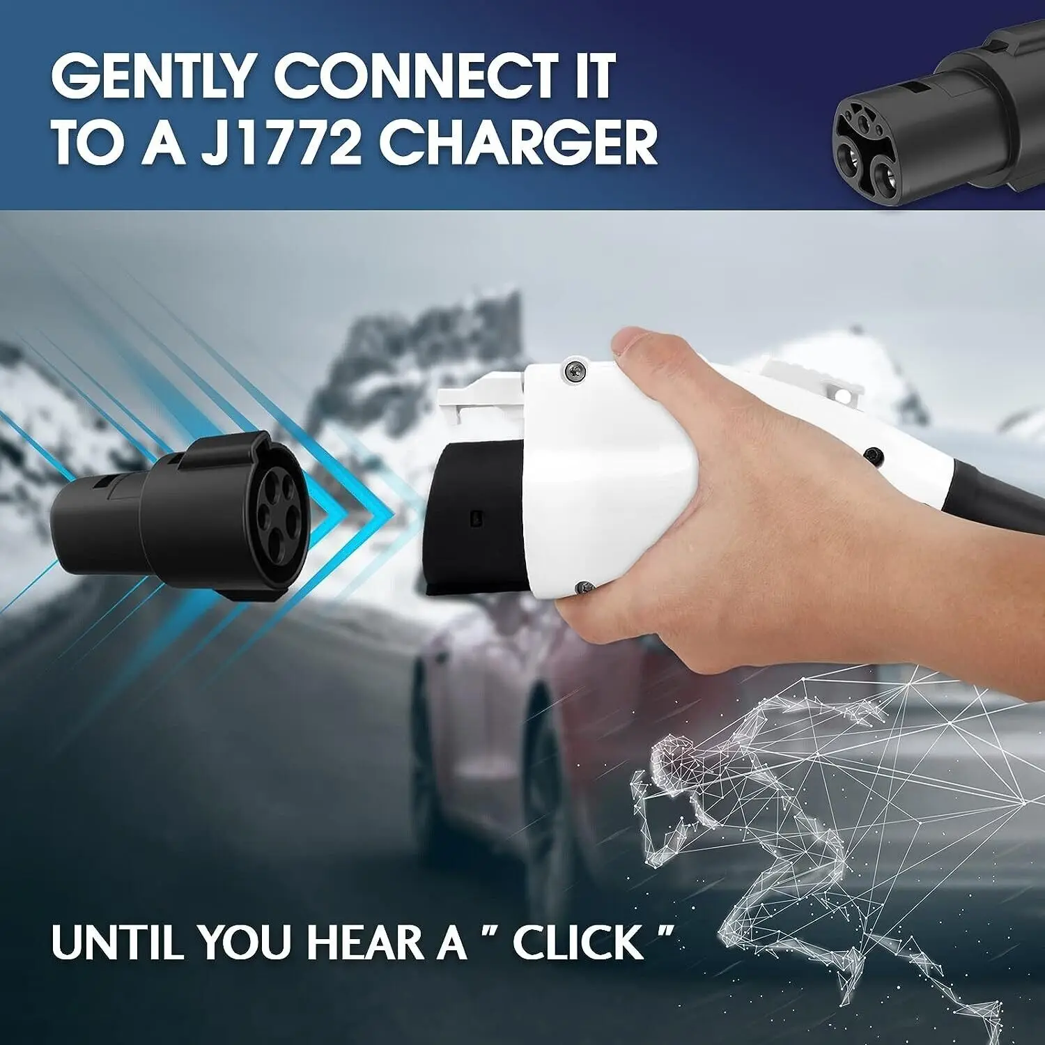 J1772 ถึงอะแดปเตอร์ชาร์จ Tesla