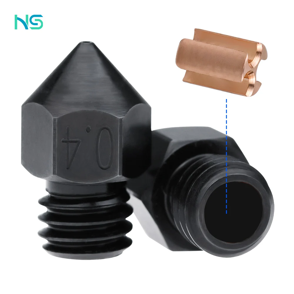 

3D Printer Parts MK8 Nozzle 0.2mm-1.0mm for 1.75MM Supplies CR10 CR10S Ender-3 Hardened Steel Extruder Head 3D Printer Nozzle