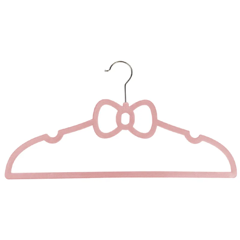 

5 PCs/Lot Cute Velvet Hangers with Bow Design Clothes Drying Rack Coat Hanger