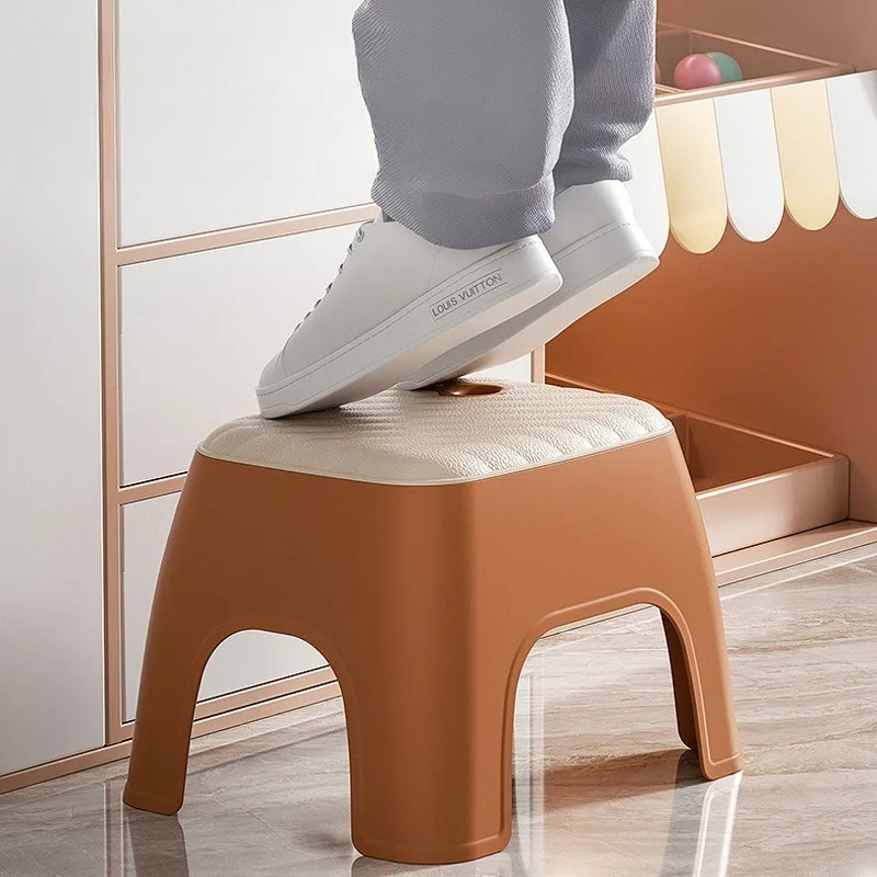 2 PC Children's Plastic Bench Outdoor Picnic Small Stool Thickened Cartoon Non-slip Bench Muebles Multifuncionales Living Room