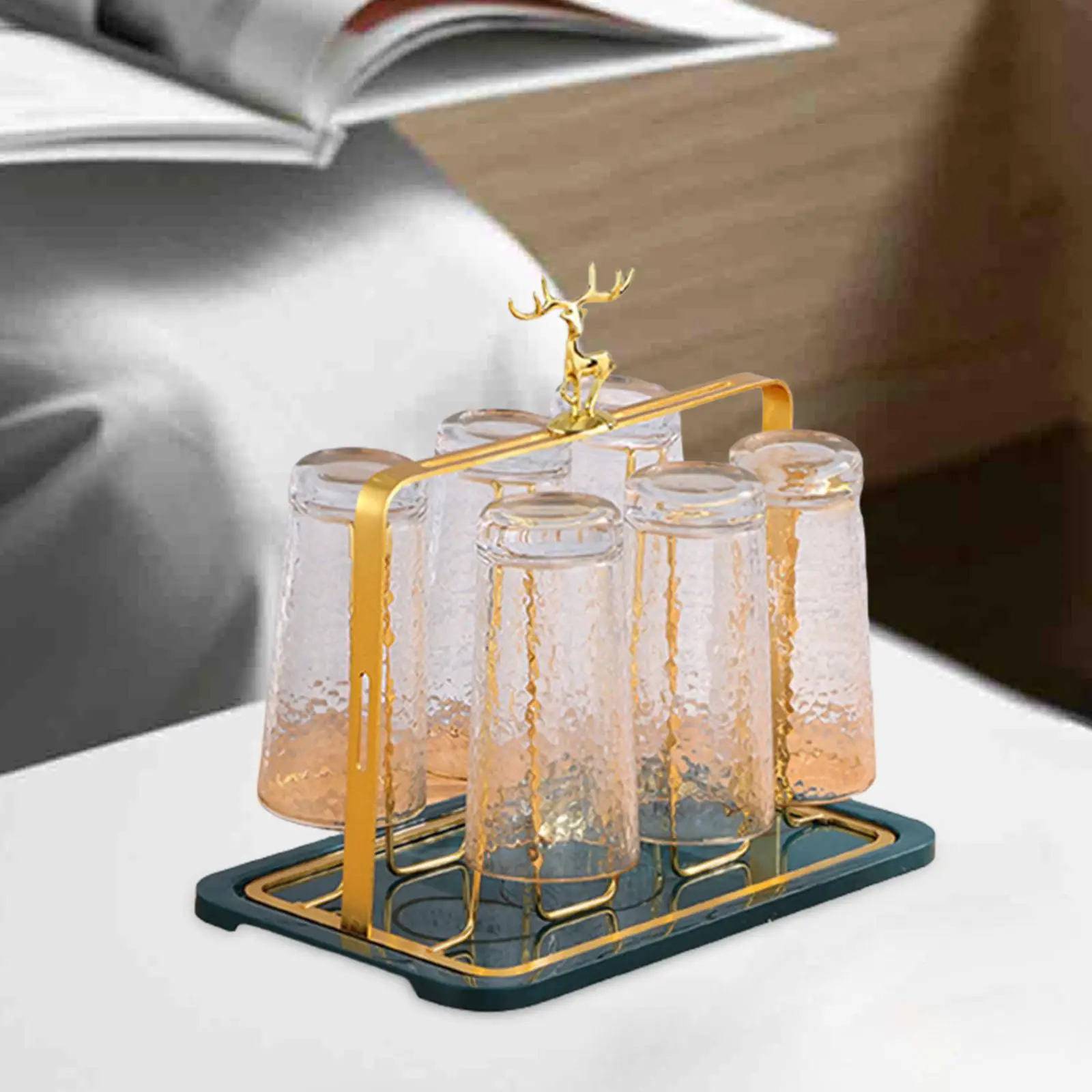 

Cup Drying Rack Stand Non Slip Tea Cups Storage Rack for Kitchen Countertop