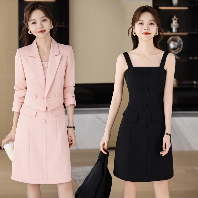 

High-End Suit Women's Spring and Autumn Adult Lady like Woman Goddess Temperament Temperament Office Wear Short Suit Coat Skirts