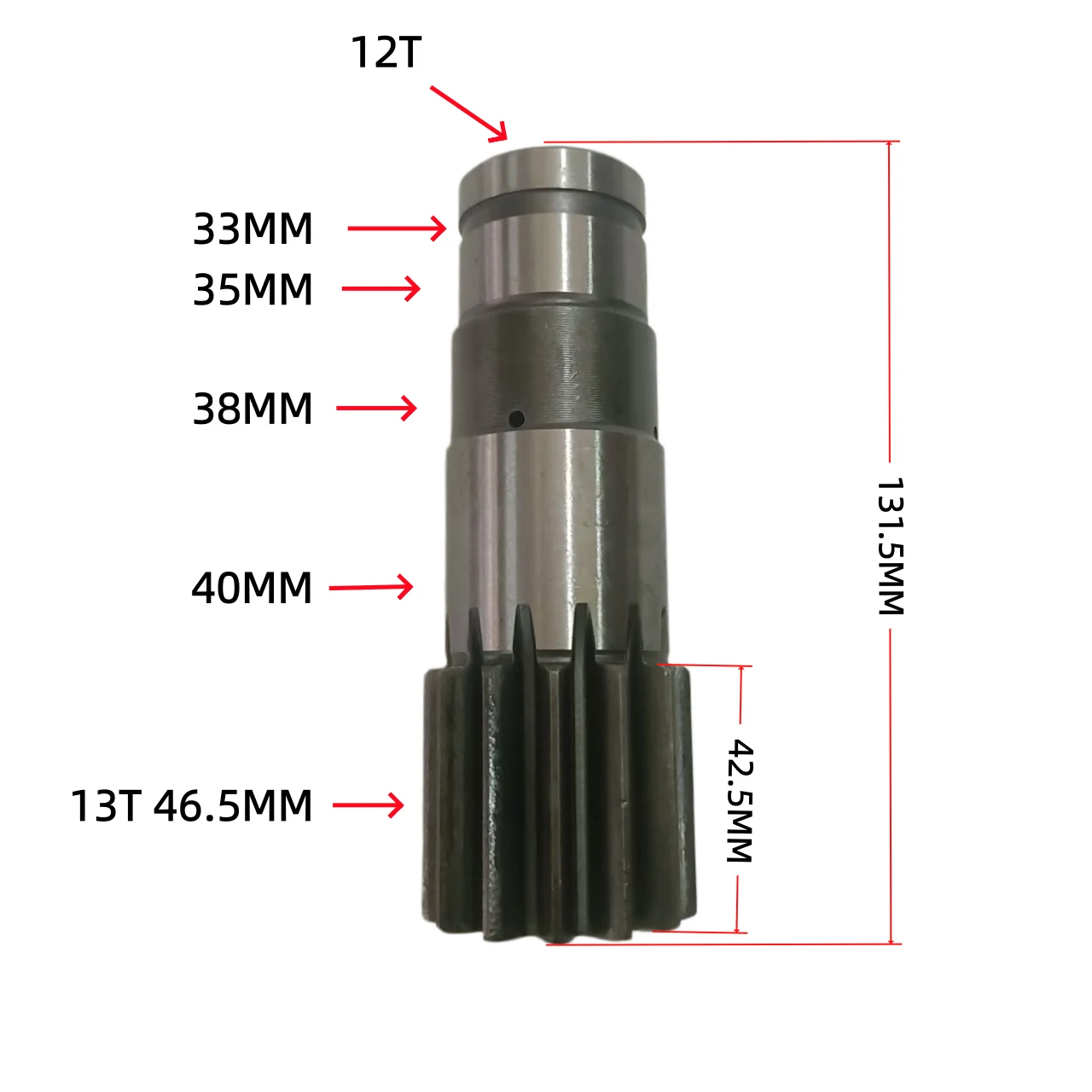 Applicable to the Nagoya 15 micro excavator, the rotating motor has a vertical shaft with a gear ratio of 13/12T.