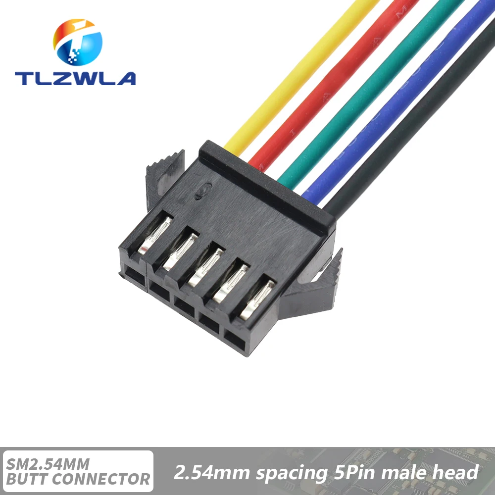 10PCS JST SM 2/3/4/5/6Pins 2,54 MM Stecker Männlich zu Weiblich Draht Stecker kabel zopf Stecker LED verbindung linie 20cm Lange