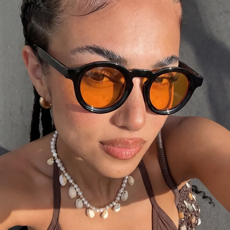 

Retro Round Small Frame Sunglasses Personalized Men's and Women's Glasses Fashion Trend UV Resistant Eyeglasses Driving Eyewear