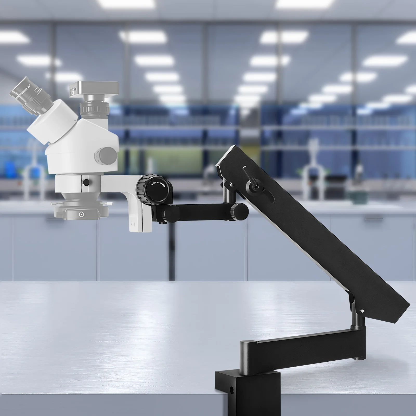 Articulating Stand for Stereo Microscopes Adjusted Up and Down Aluminum Alloy Microscope Stand Holder for Stereo Microscopes