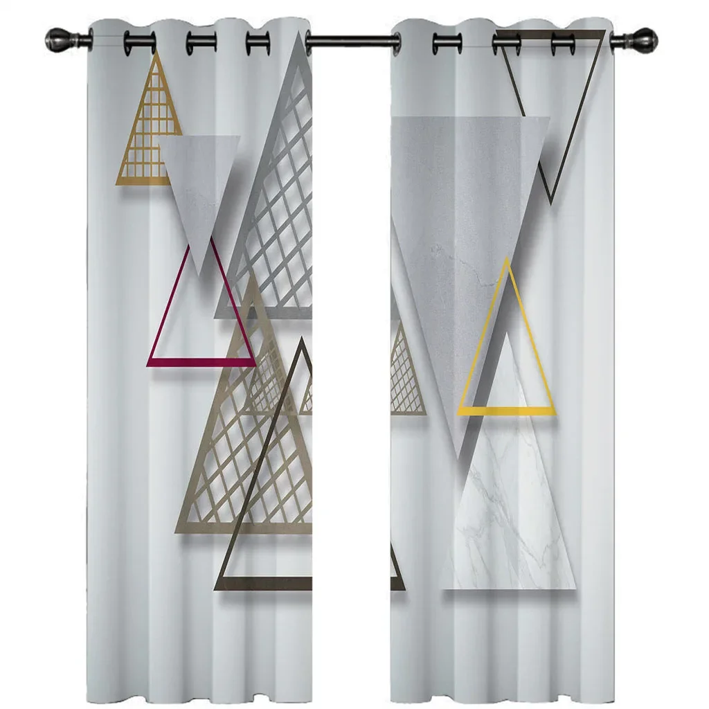 

HUANZHUANG blackout curtains Scandinavian Personalised Geometric Print Pattern Energy Saving & Noise reducing, Curtain Thermal