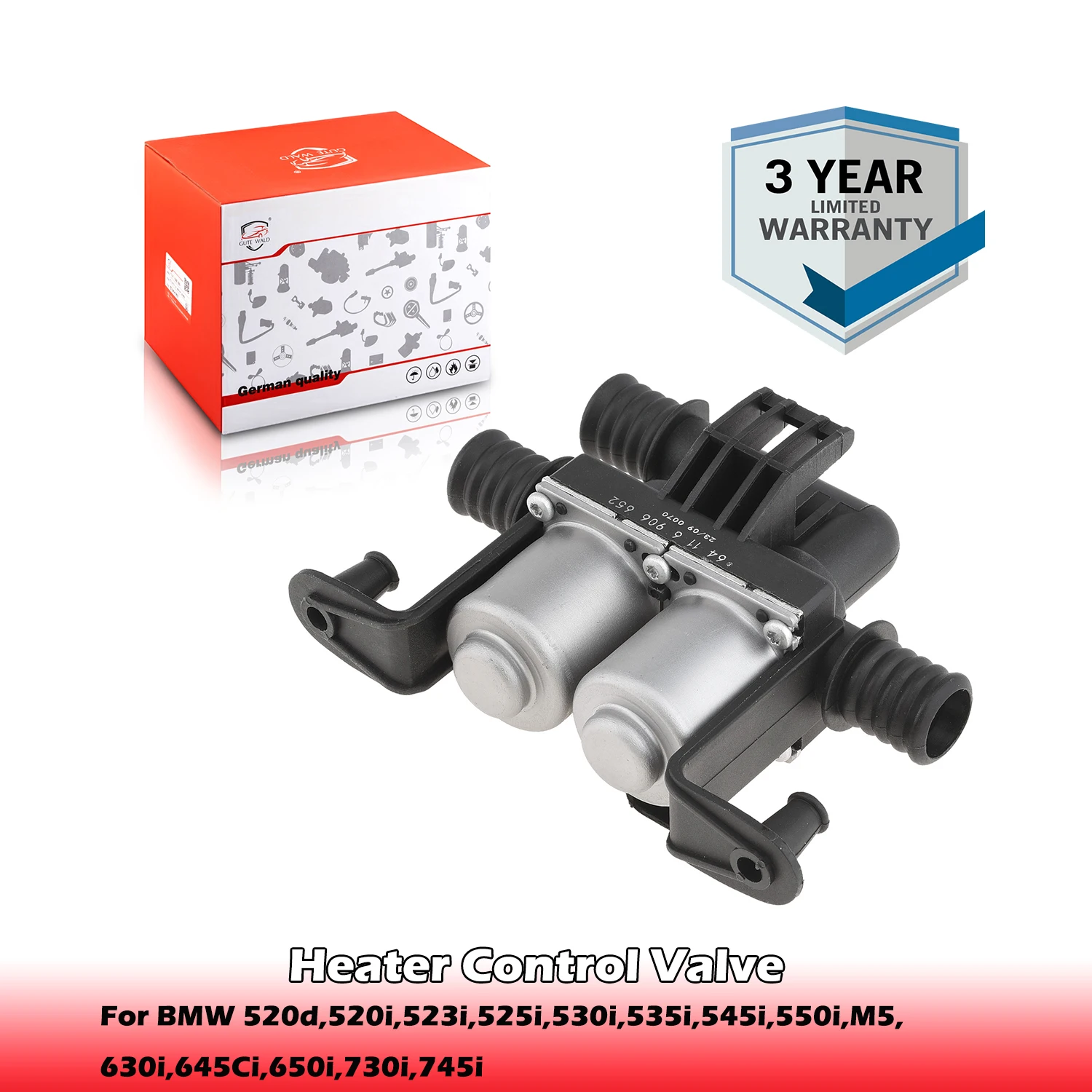 

Heater Control Valve 64116906652,64110301939 For BMW 520d,520i,523i,525i,530i,535i,545i,550i,M5,630i,645Ci,650i,730i,745i