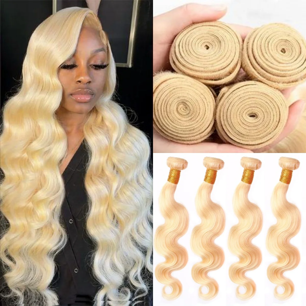 Body wave 613 Bundles Human Hair 4 Bundles Human Hair Extensions Brazilian Remy Hair For Women 50g Curly Human Hair Bundles