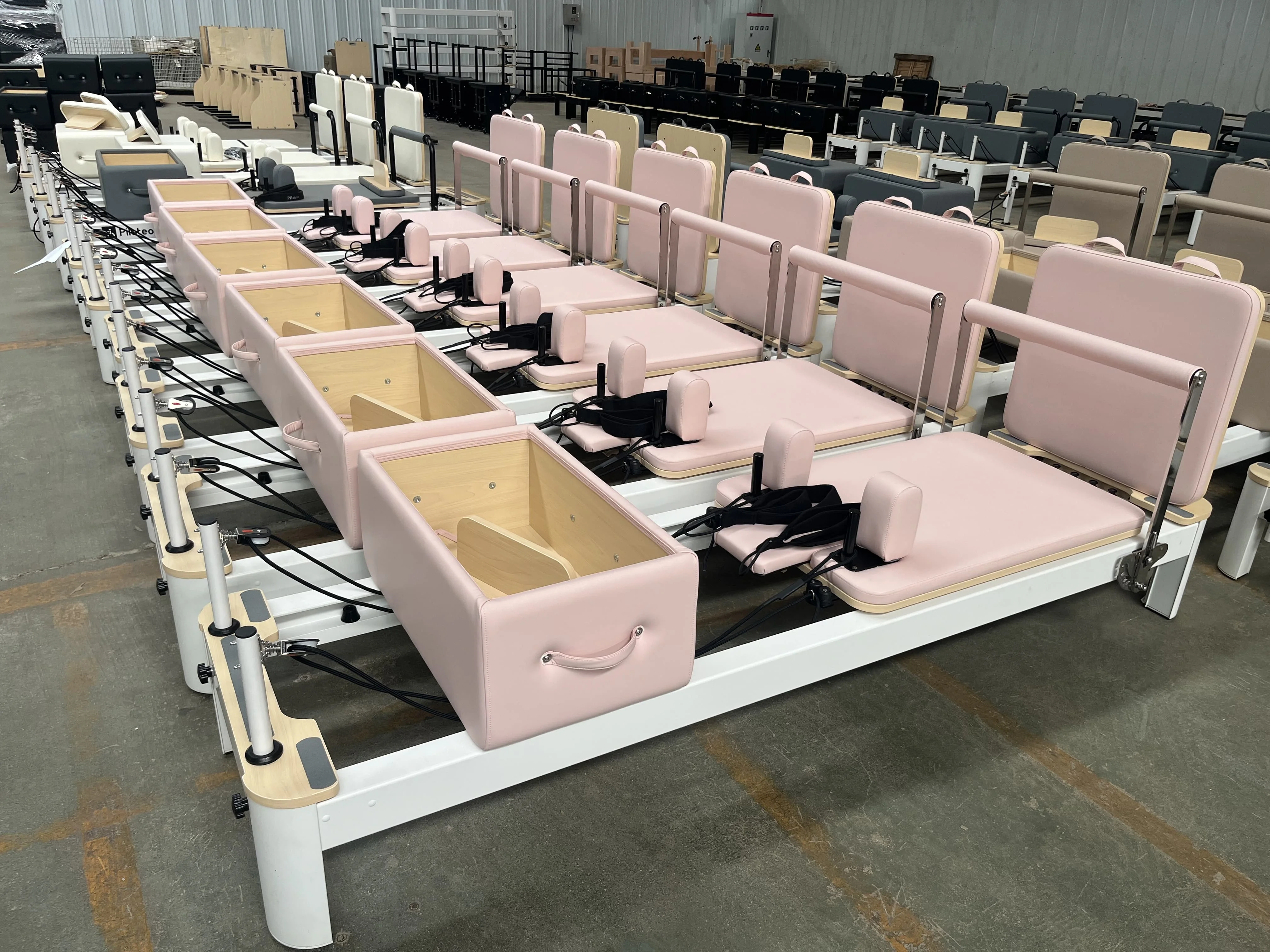 Commercial Use Yoga Box with Spring, Studio White Aluminum Pilates Reformer
