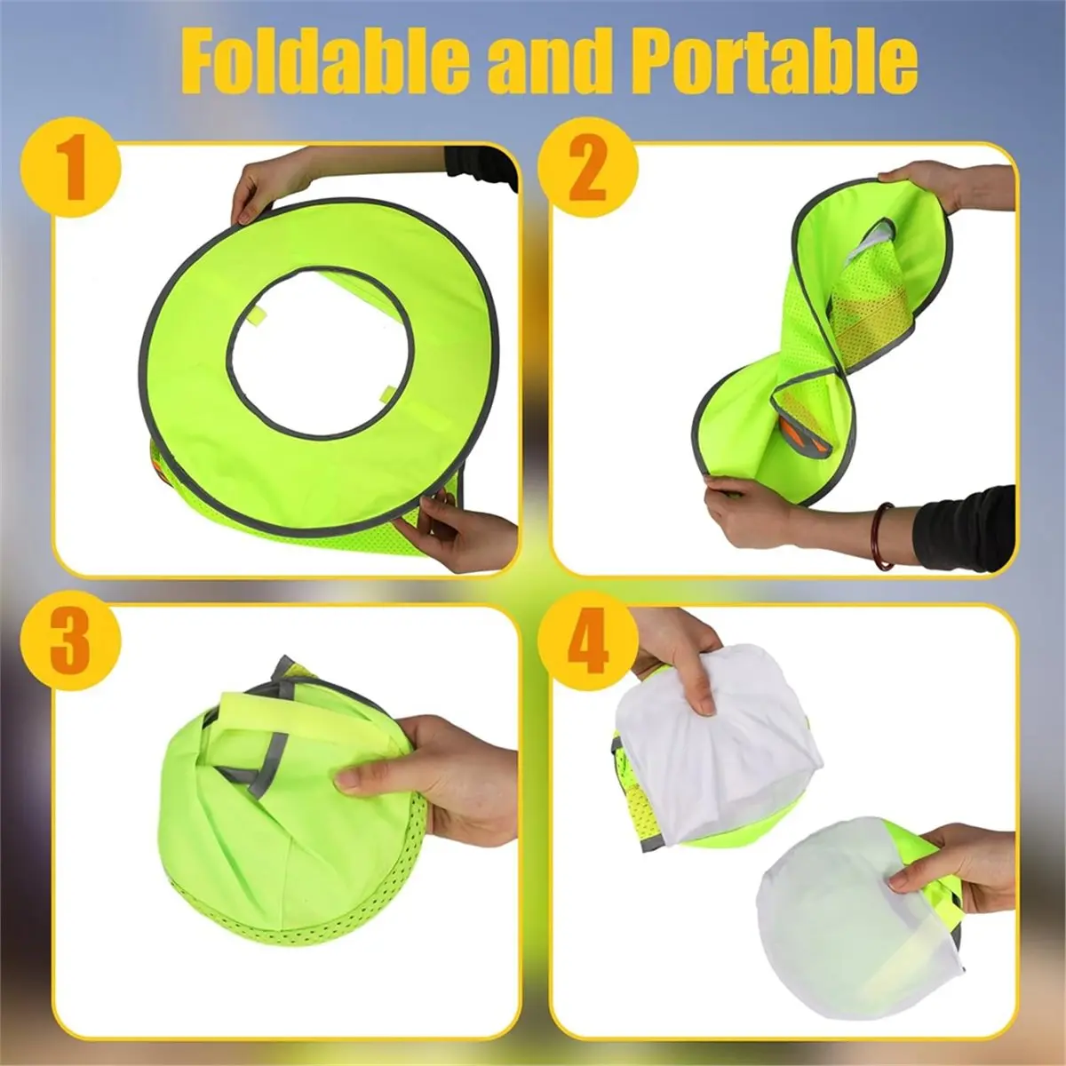 10 Pack Hard Hat Sun Shade Full Brim High Visibility Hard Hat Sun Visor with Reflective Strip for Construction Sites