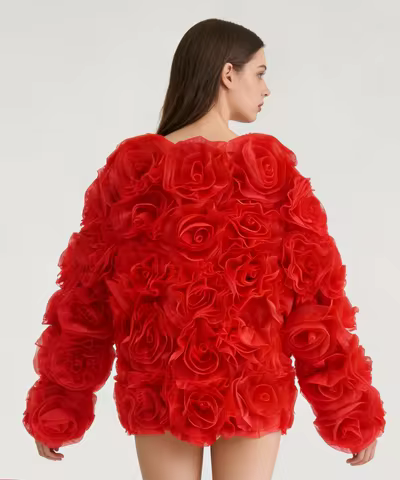 Women Long Sleeves Jacket Flowers Bolero Coat Matching Evening Dress Ladies Elegant Wrap Customize