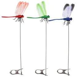 3 Pcs Simulation Dragonfly Clip Bug Deterrent Pole Clips Ons Outdoor Garden Statues Three Piece Suit