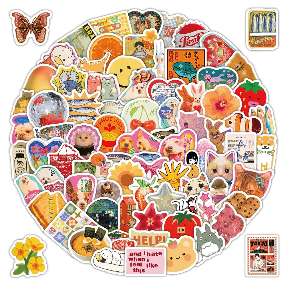 Vintage Japanese Art Sticker Pack 102 Sheets, Classic Old Print Decals for Laptop, Planner DIY Craft Decoration