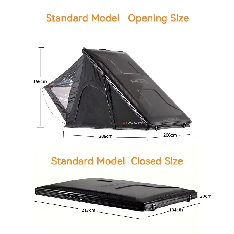 Tenda da tetto triangolare a guscio rigido OEM ODM, impermeabile, ad apertura automatica, resistente, con protezione UV, per campeggio all'aperto in famiglia