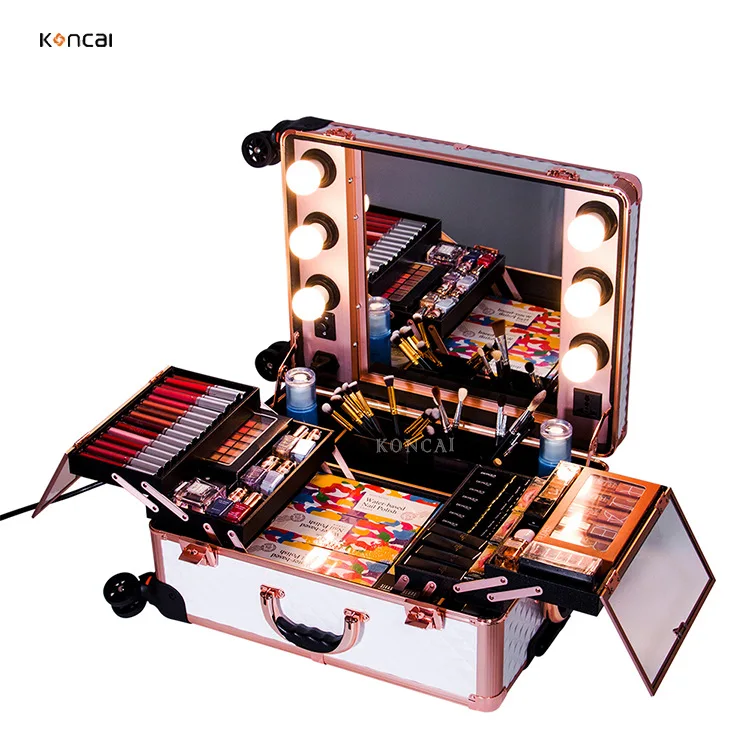 Cosmetic trolley case Portable cosmetic case Professional Make-up artist with cosmetic case Cosmetic storage aluminum alloy case