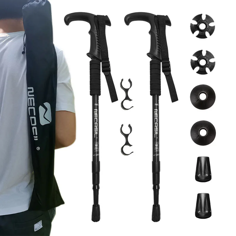 

Aluminum Alloy Mountaineering Pole Inner Lock Three-section Hiking Pole 60-135cm Three-section Set
