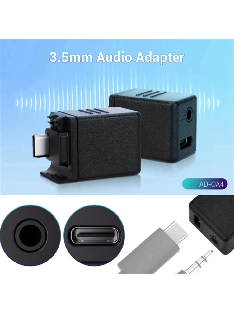 Adapter audio FEDI-3.5Mm z portem ładowania Type-C do kamery Fordji OSMO Action 4/5 Pro, obsługuje wejście zewnętrznego mikrofonu. — zdjęcie produktu 7
