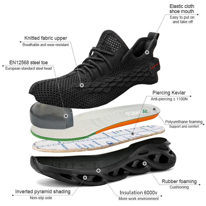 Indestructible Work Safety Boots 2026 New Work Shoes Steel Toe Cap Safety Shoes Men Work Sneakers Male Work Boots Men Shoes