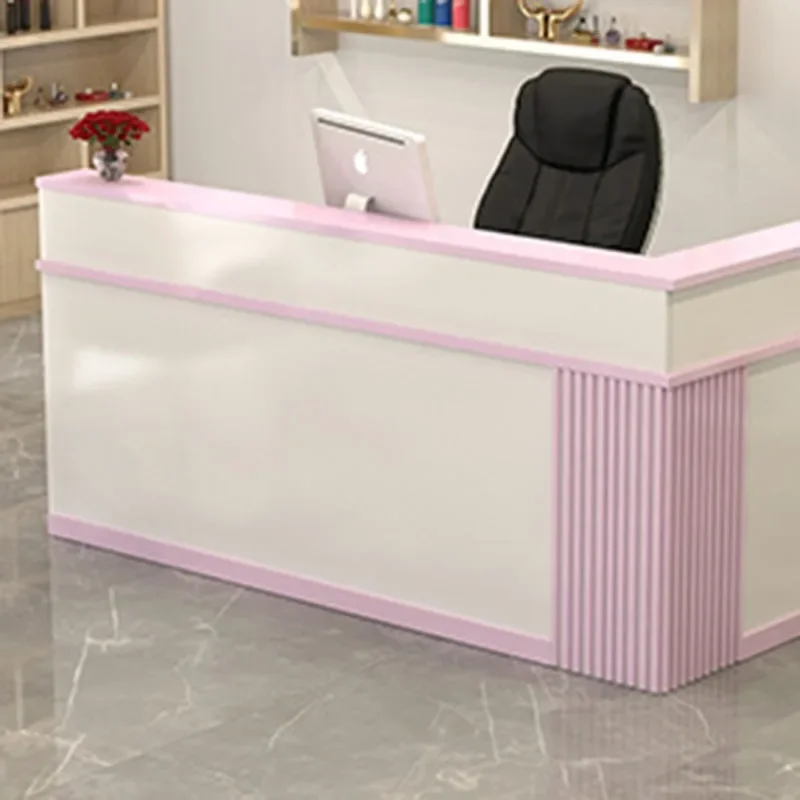 Hairdressing Counter Salon Reception Desk Table Atelier Restaurant Furniture Modern Receptionist Front Luxury Help Muebles Bar