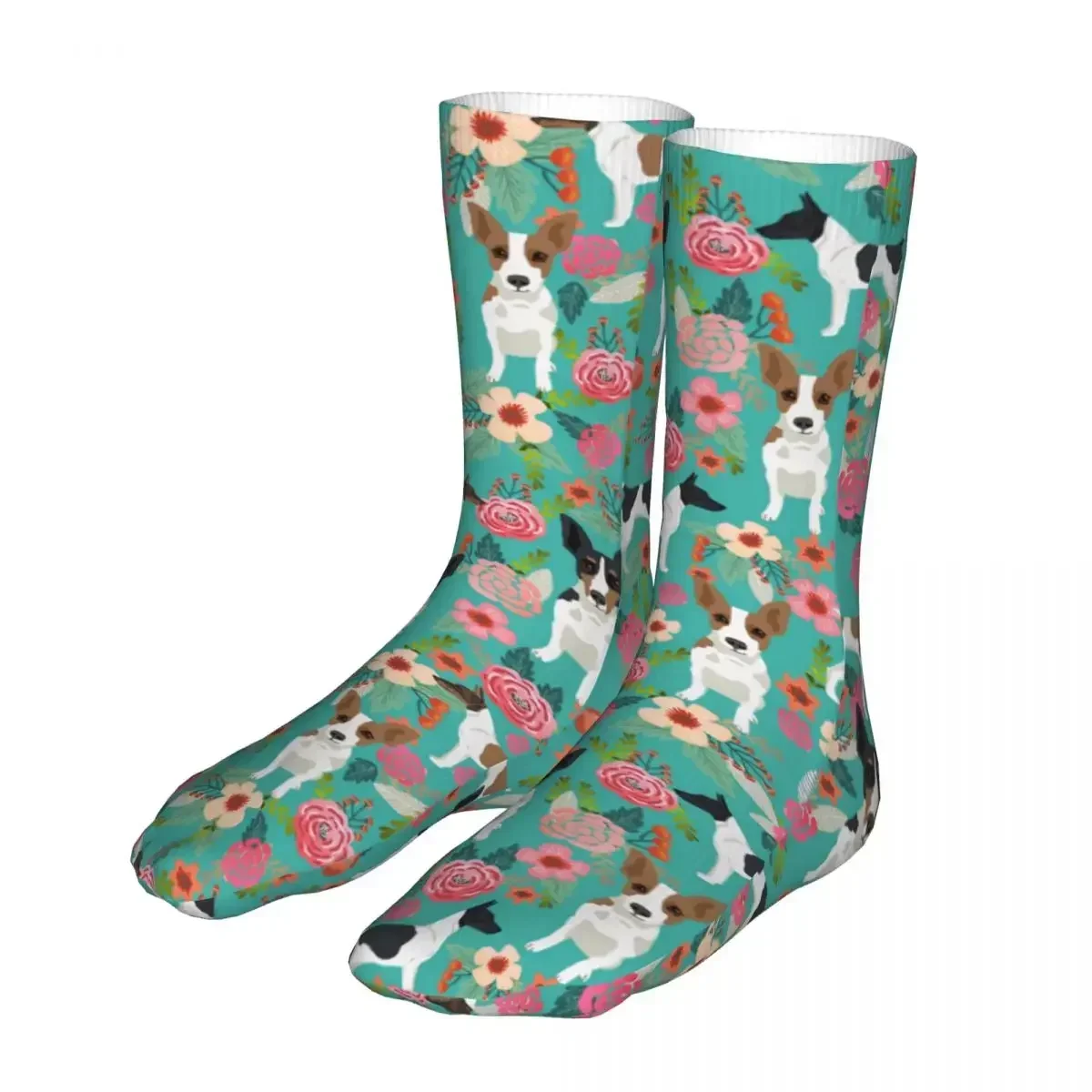 New Rat Terrier Dog Vintage Florals Women Socks 2022 Men Animal Sport Sock