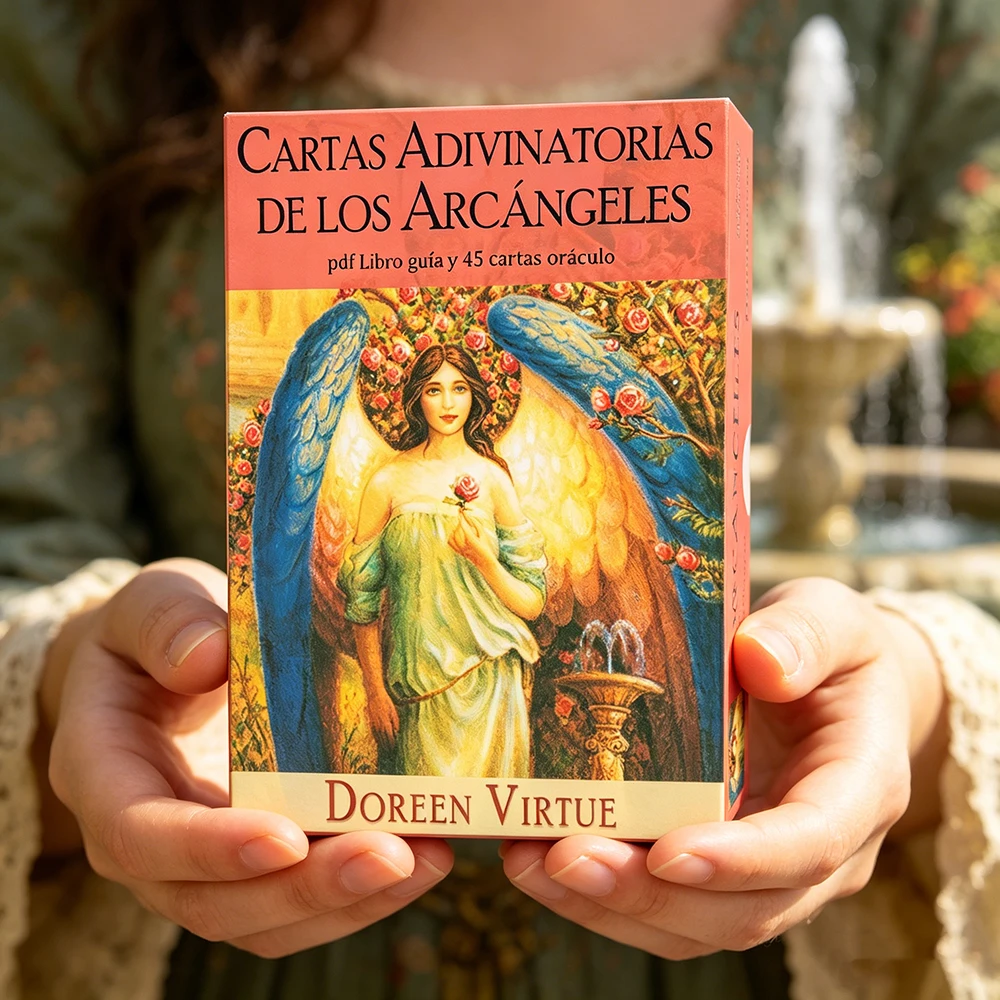 12 × 8.7 cm Cartas Adivinatorias De Los Arcángeles - Juego De 45 Cartas Y PDF Libro De Guía
