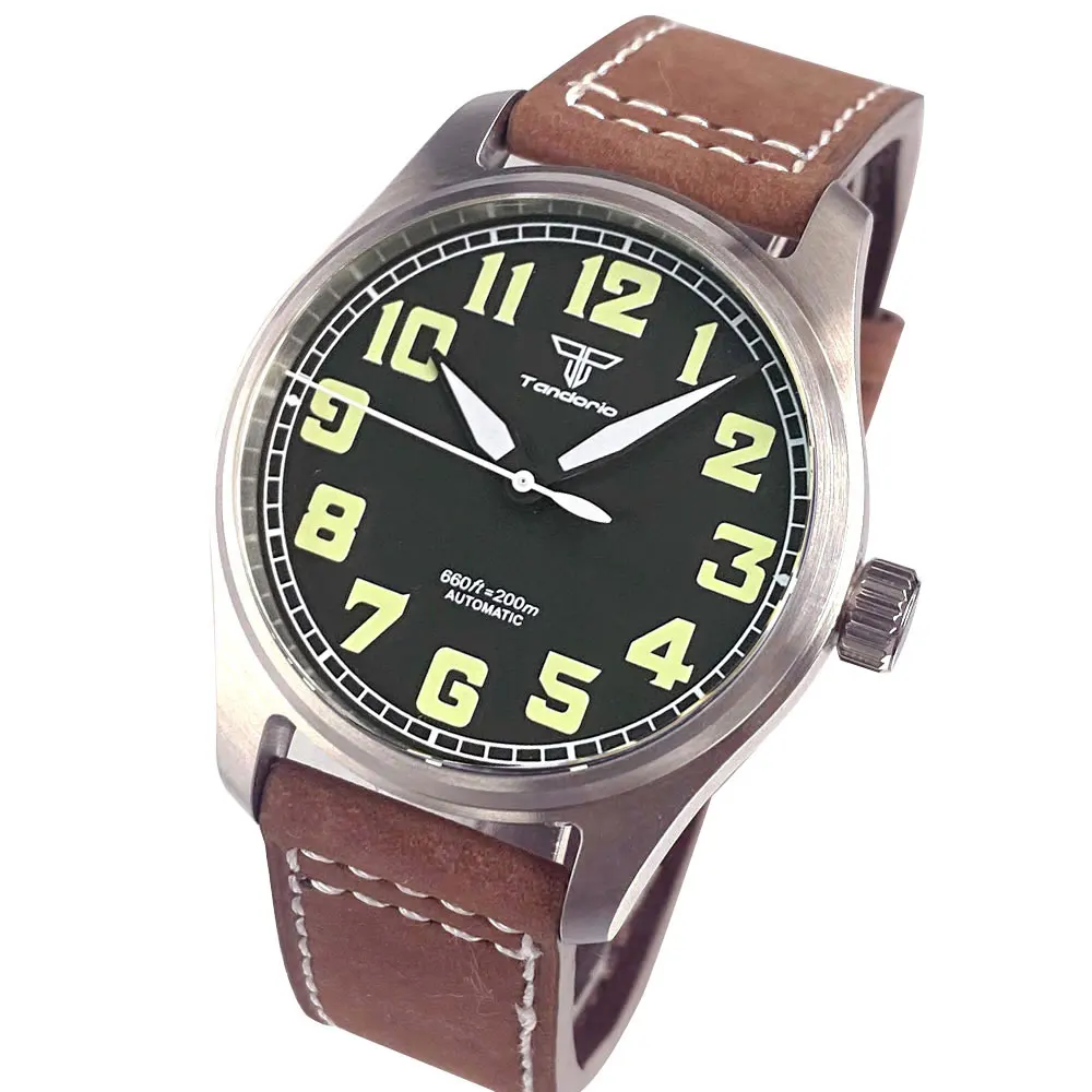 Automatische Pilotenuhr für Herren, 39 mm, Miyota8215, 20 bar, wasserdicht, mechanisch, Retro-Fliegeruhren, Saphirglas, 316L-Stahl – Detail 12