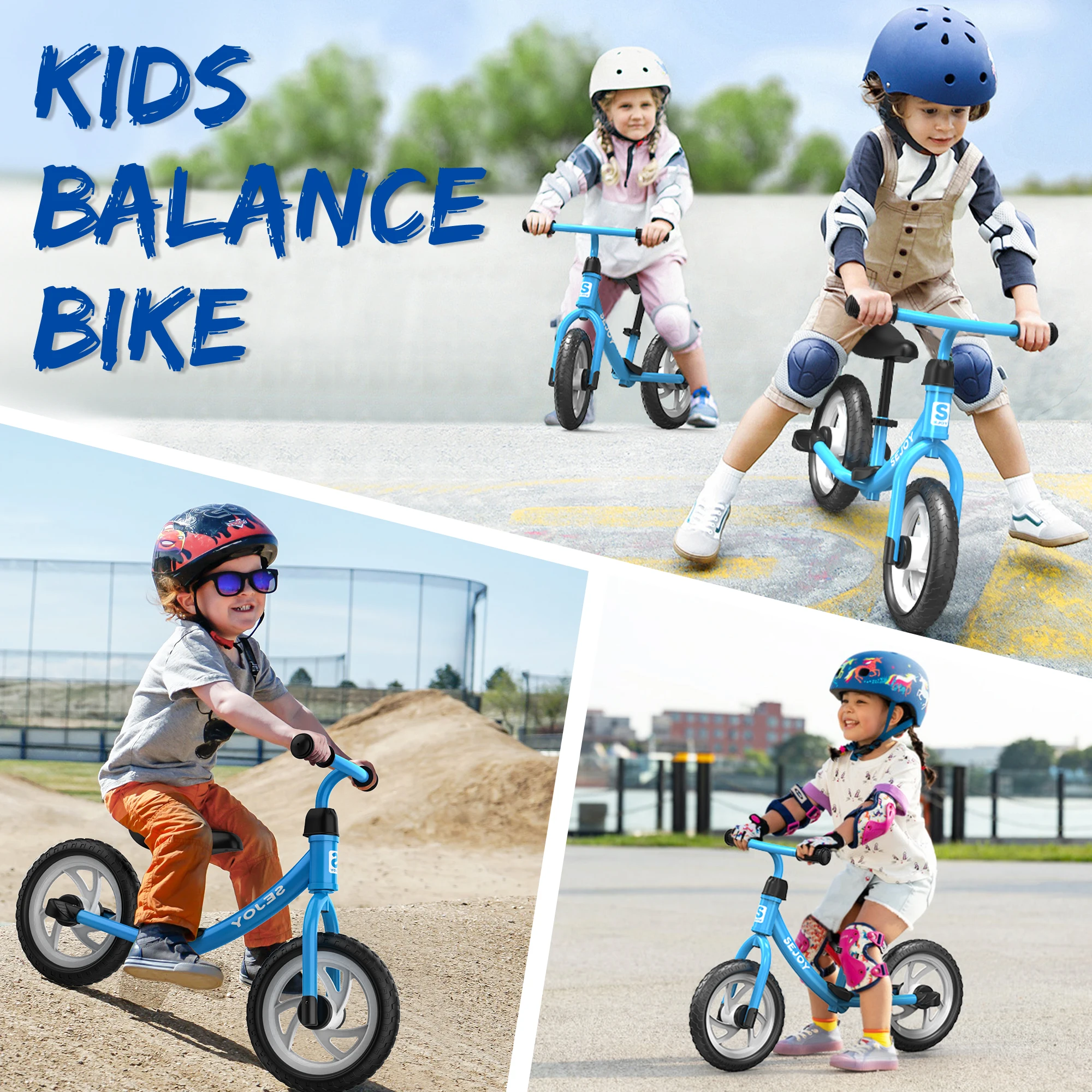 SEJOY Balance Bike for Kids Toddler Training Bicycle  for Ages 2-6 Years Old Outside Bike Toy Scooter Saddle Height Adjustable