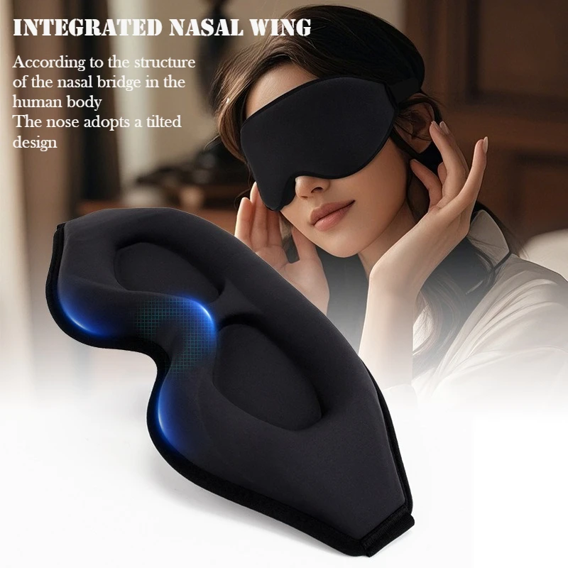 Light-blocking comfortable, does not press on the eyes, and does not smudge makeup 3D sleep eye mask for home naps.