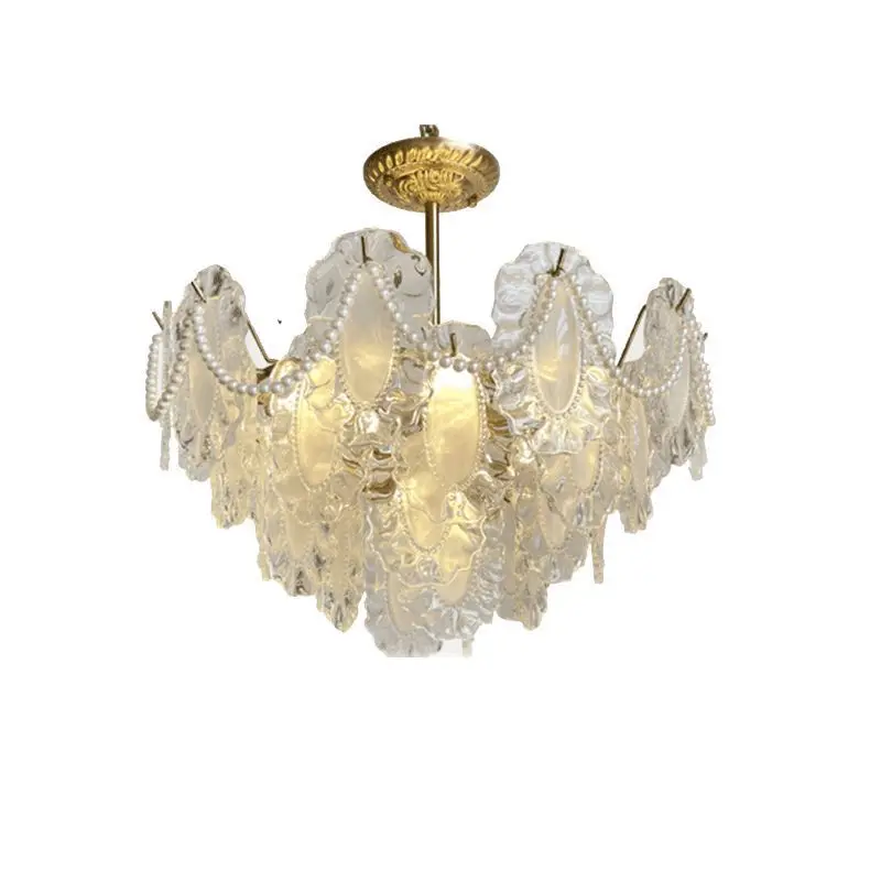 

French crystal chandelier, creative glass bedroom light