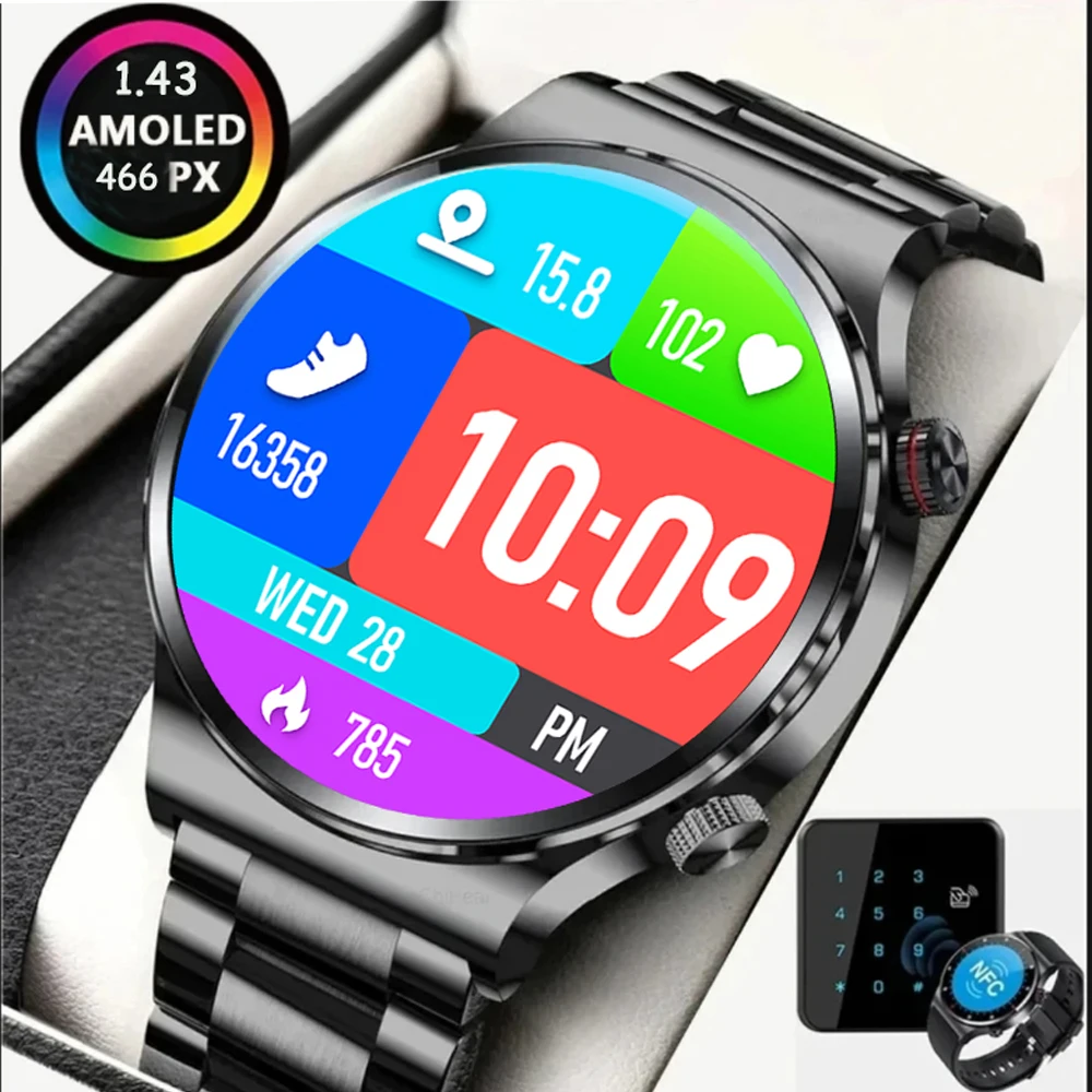 

2024 New Steel 1.43 Bluetooth Call Smart Watch Men Sports Fitness Tracker Watches IP67 Waterproof Smartwatch for Android IOS